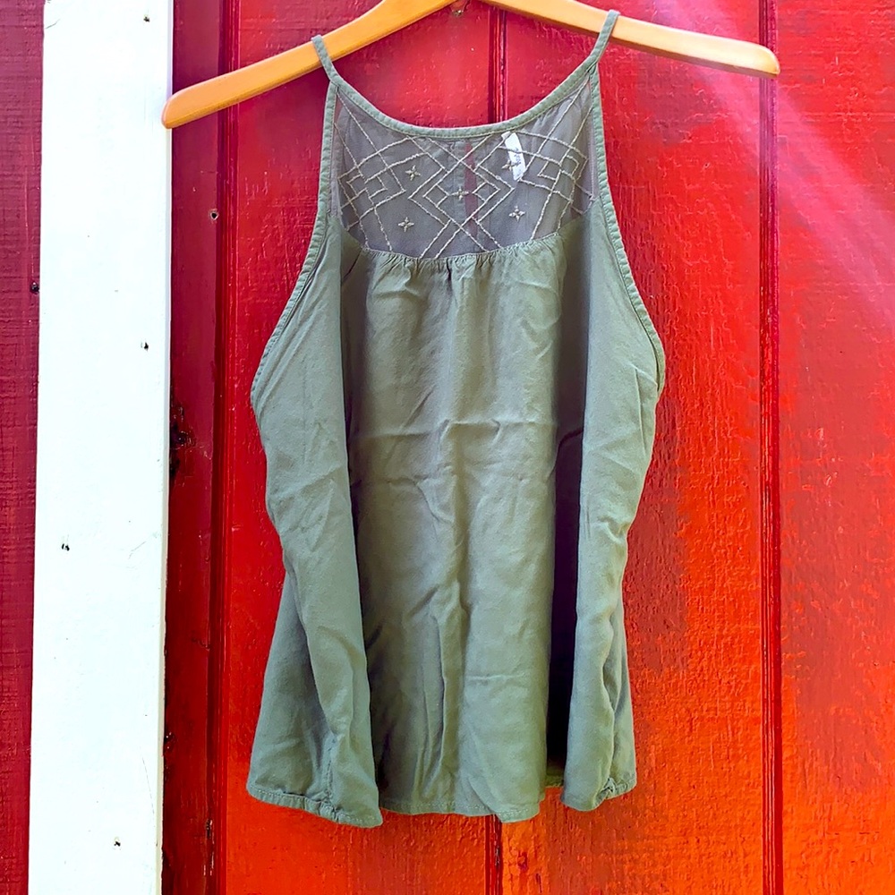 Mudd 100% rayon green tank top